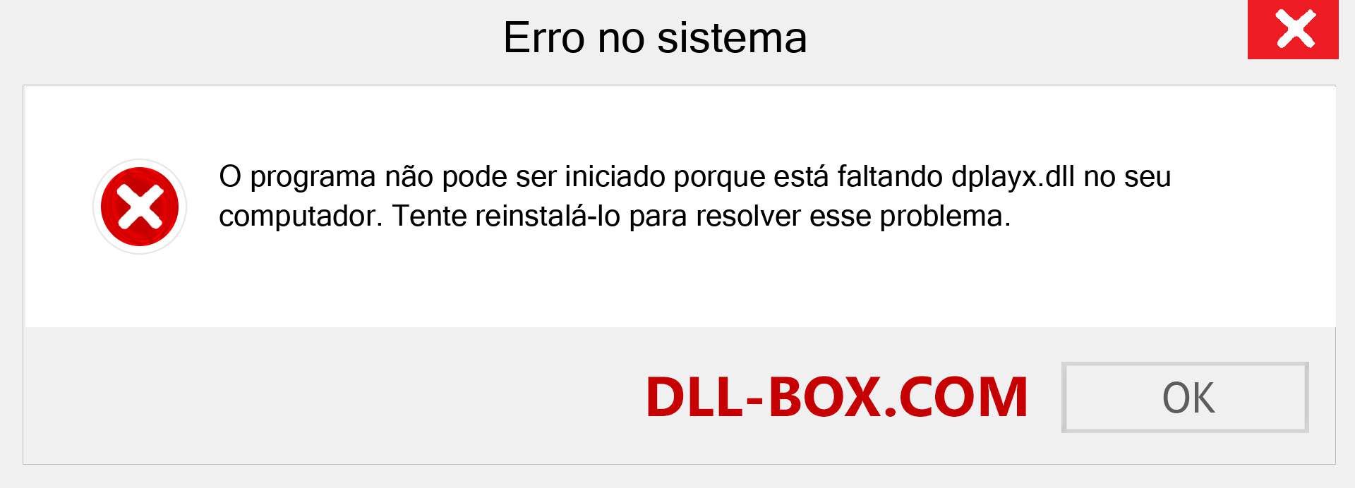 Arquivo dplayx.dll ausente ?. Download para Windows 7, 8, 10 - Correção de erro ausente dplayx dll no Windows, fotos, imagens